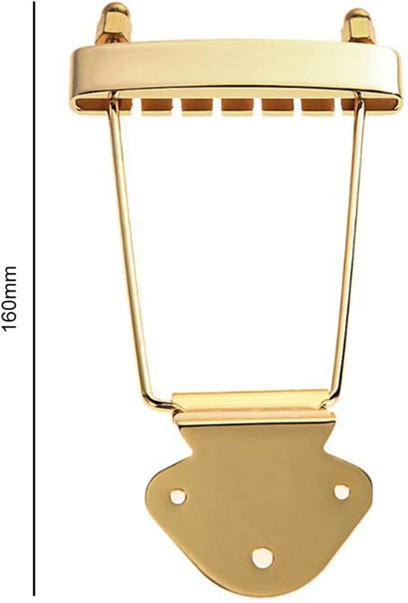 Wal front 6 String Guitar Trapeze Tailpiece Bridge Replacement Parts Metal Adjustable Bridge Tailpiece for Jazz Guitar Bass Guitar Tailpiece Bridge Replacement Parts (Gold) - Image 2